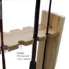 Fishing rod holder with deep-groove rests, holds up to 16 rods securely.