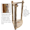 Wooden rod rack with soft clips and adjustable taper organizing fishing rods.