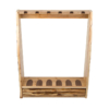 Wooden gun rack with 6 slots on a clean white background.