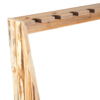 Wooden floor gun rack with corner edge sides.