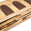 Gun rack base with wood grain finish.