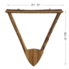 Wooden archery rack with built-in storage for up to 12 arrows with dimension.