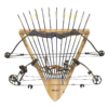 Bow and arrow storage rack with capacity for 12 arrows.