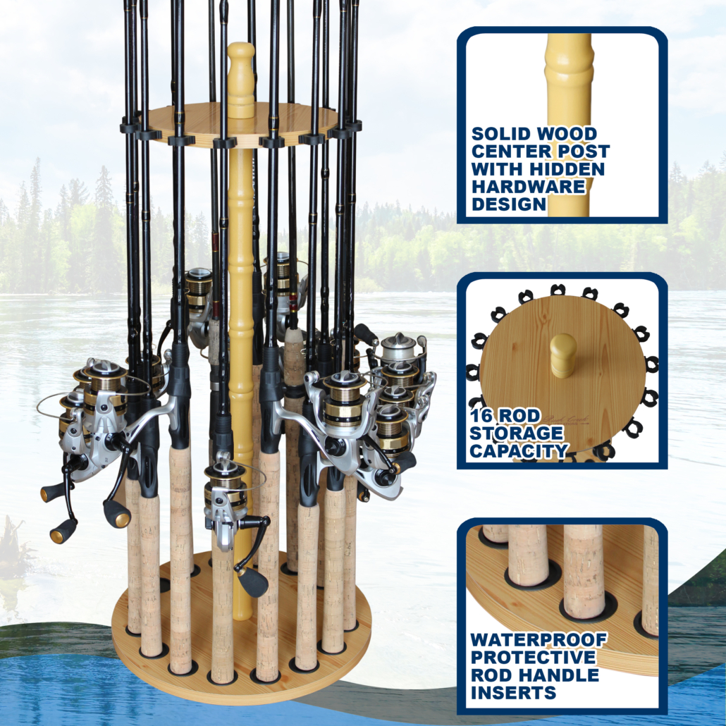 Rush Creek Creations 12 Fishing Rod Storage Tackle Cart Carbon