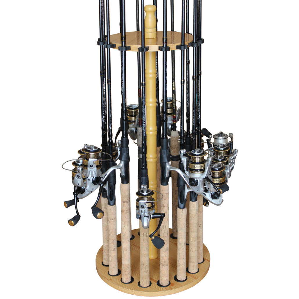 Rush Creek Creations Round 24 Fishing Rod Rack with Dual Rod Clips