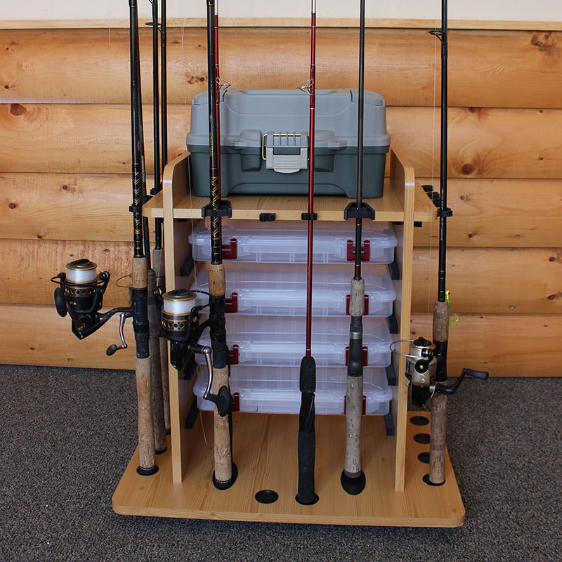 Fishing Rod Holder, Wood Practical Fishing Rod Wall Mount Multiple