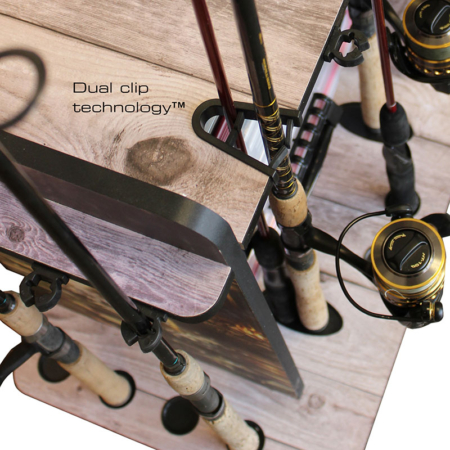 14-Rod Fishing Rod Storage Rack with Tackle Accessory Storage