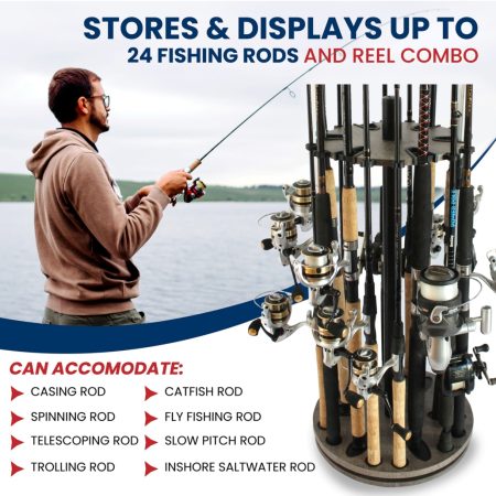 clear creek fishing pole container Fly Rod Travel Case lasting performance Rotating Fishing Rod Rack 24