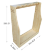 394001 REALTREE 7-Gun Floor Rack A White wood freestanding rifle storage rack with 7-gun capacity with mention dimension.