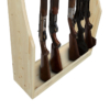 394001 REALTREE 7-Gun Floor Rack F Freestanding white wooden gun rack storing five shotguns with 7-gun capacity.