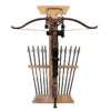 Wall-mounted archery rack with single crossbow holder and built-in 10-arrow storage.