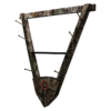 394008 RealTree 2in1 Bow Rack B Wall-mounted Realtree camo rack holding a crossbow and arrows.