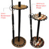 ExtpostD_sm Fishing rod rack with vs. without extension, showing added height and clearance.