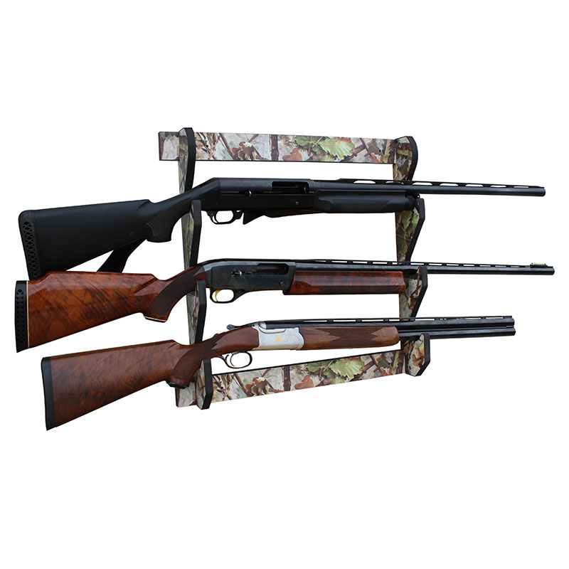 Rush Creek Creations Indoor 3 Rifle/Shotgun Wall Storage Display Rack Camouflage Finish - Convenient Easy Assembly