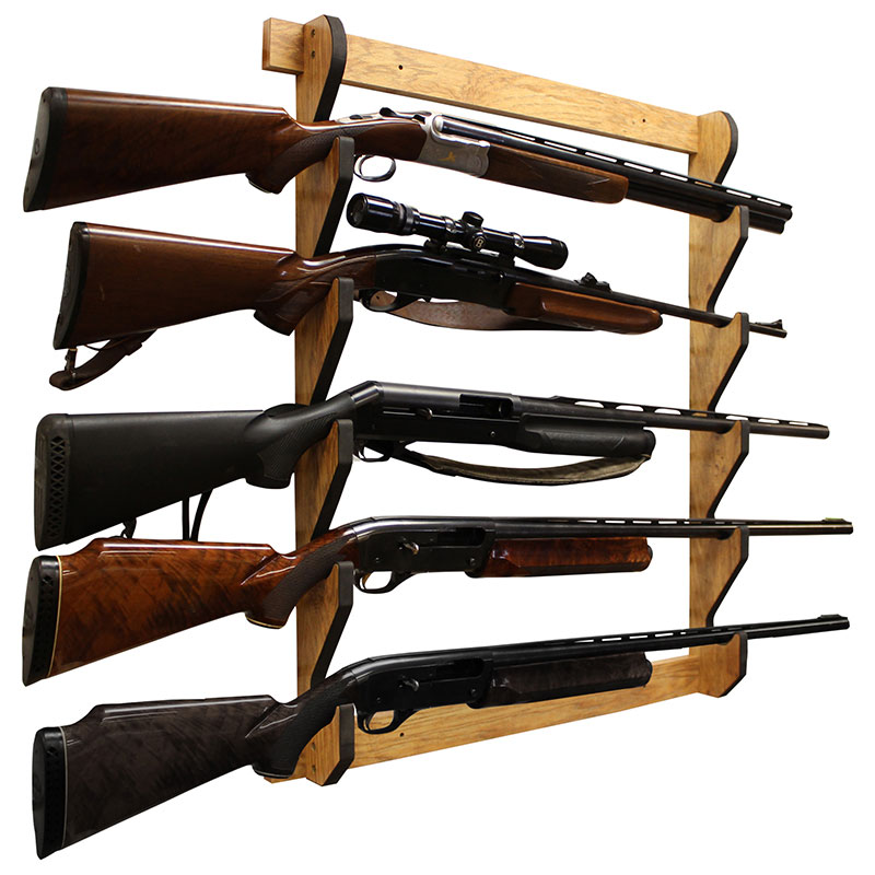 4 Pack Gun Racks Wall Mount - Adjustable Rifle & Shotgun