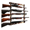 384046_sm Rush Creek Creations Indoor 5 Rifle/Shotgun Wall Storage Display Rack Americana Finish - Convenient Easy Assembly