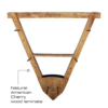 Bow storage display rack with natural American cherry wood-style laminate finish.