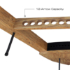 Bow and arrow storage rack with capacity for 12 arrows.