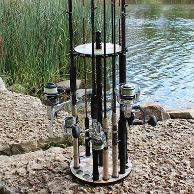 Rush Creek Creations 16-Rod Round Freshwater Fishing Rod Storage