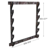 Realtree Camo 5 Gun Wall Mount Rack for Hunting Firearm Storage with dimension.