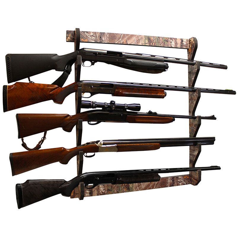 REALTREE Indoor 5 Rifle/Shotgun Wall Storage Display Rack REALTREE Xtra Camouflage Design - Convenient Easy Assembly
