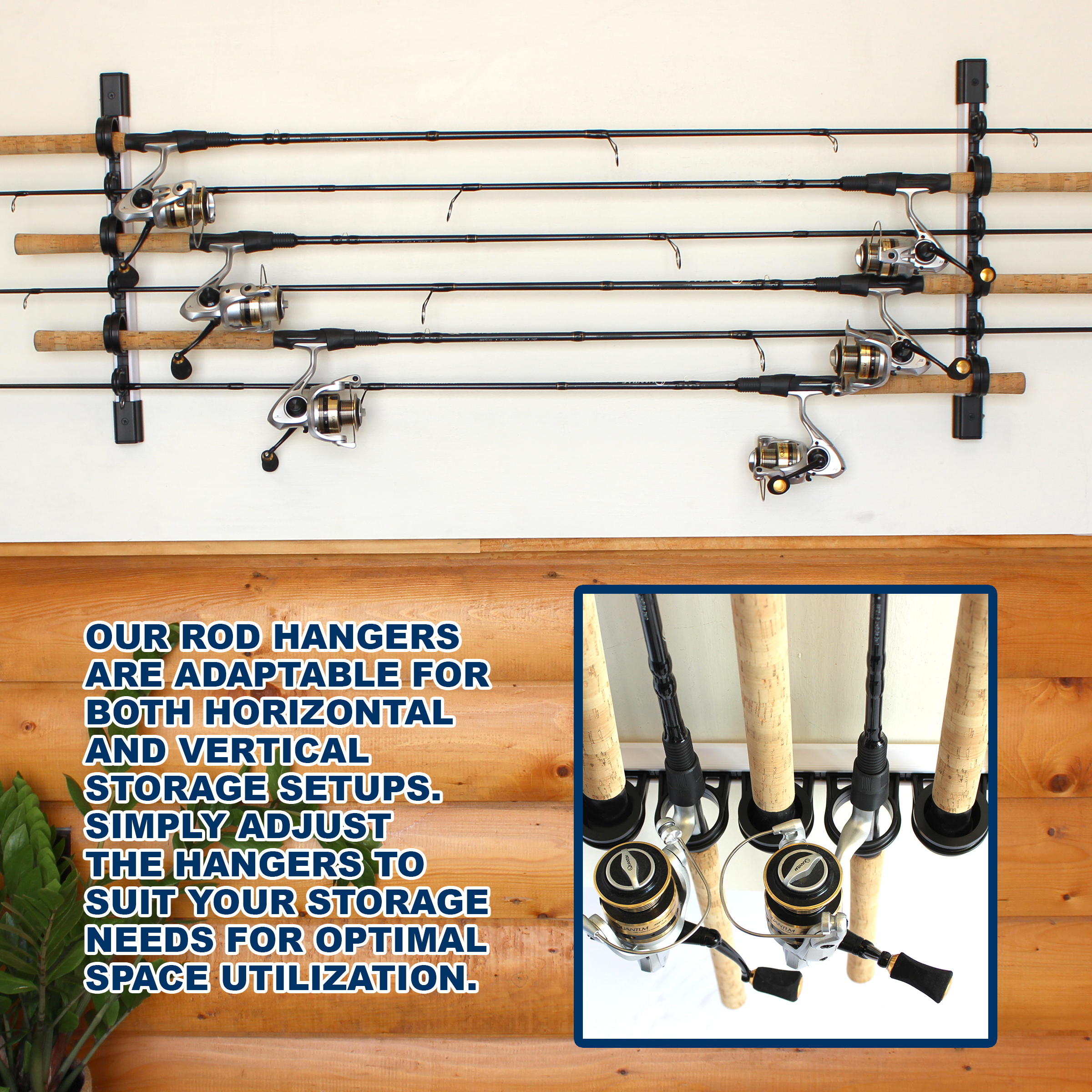  Coldcreek Outfitters Universal Fishing Rod Rack, Fishing Gear,  Fishing Accessories, Rod Holder, Pole Storage, Wall Mount, Cieling Mount,  24 L x 3 W x 3 H : Sports & Outdoors