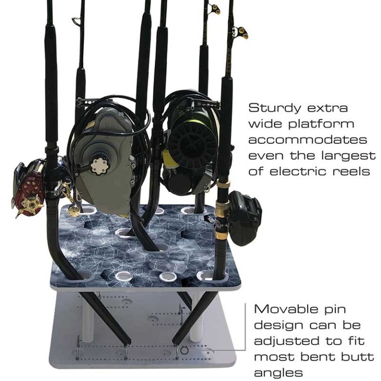 Dock or Garage Saltwater Storage Rack, 10 Fishing Rod Holder • Rush ...