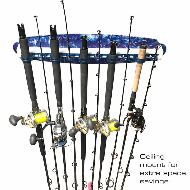 Reel Salty 10-Rod Offshore/Inshore Waterproof Fishing Pole Holders,  Marine-Grade Oversized Saltwater Fishing Rod Wall Shelf - Rush Creek  Creations