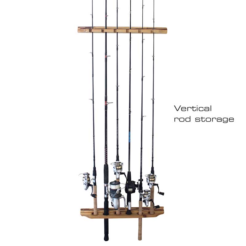 Rush Creek Creations 6-Rod Fishing Pole Holder Wall Rack, Ceiling