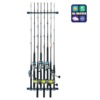 400010 All-weather fishing rod storage rack holding eight rods in vertical slots.