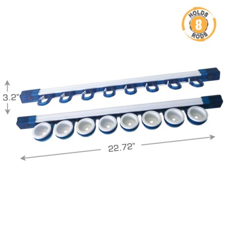 ceiling fishing pole clips Made in the USA Rod Rack | Wall or Mounted Keep your entire fishing arsenal perfectly organized and ready to go Booms Fishing WV4 Fishing Pole