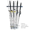 400010E Ceiling wall mounted fishing rod holder with extra space holding 8 rods and reels.