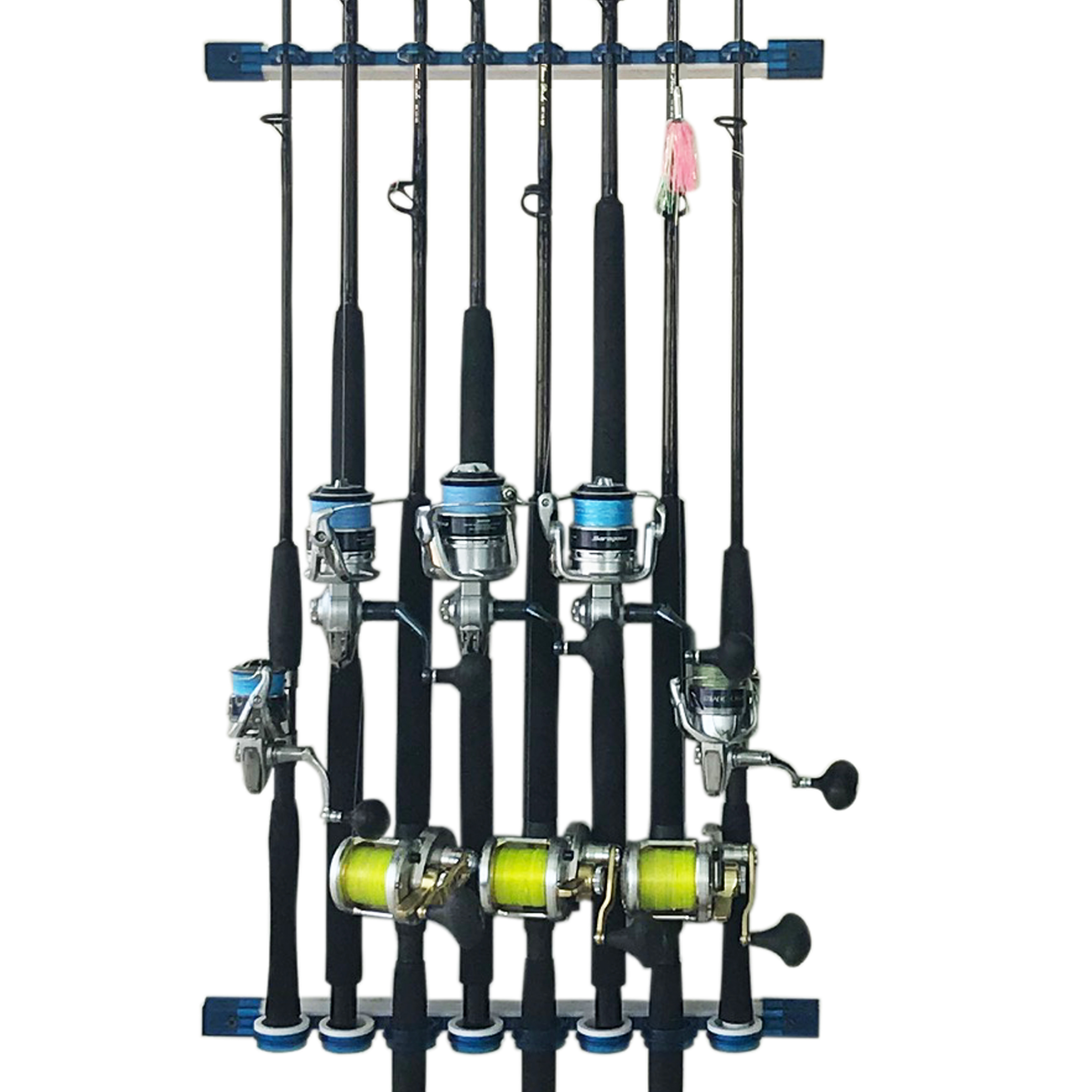 Rush Creek Creations No Limit 5 Fishing Rod and Tackle Storage Rack –  Innovative Design for Fishing Pole Rod and Reel Combos – Great for Garage  Fishing Rod and Tackle Accessory Storage