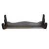 Single gun wall display rack made of gray barnwood with side support brackets.