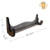 Wall-mounted wooden rack with side supports and product dimensions.