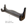 Wood display rack for 1 gun with barn wood laminate finish.