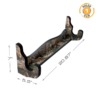 Wood gun rack in Realtree Edge finish with dimension details.
