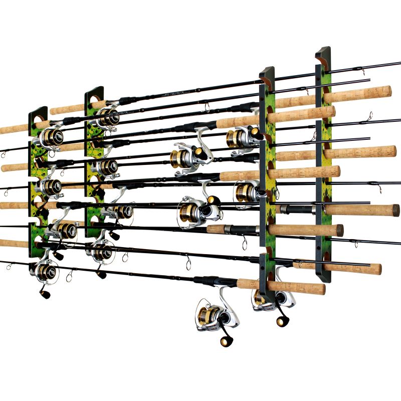 Rush Creek Creations 8-Rod Fishing Pole Wall Rack Twin Pack