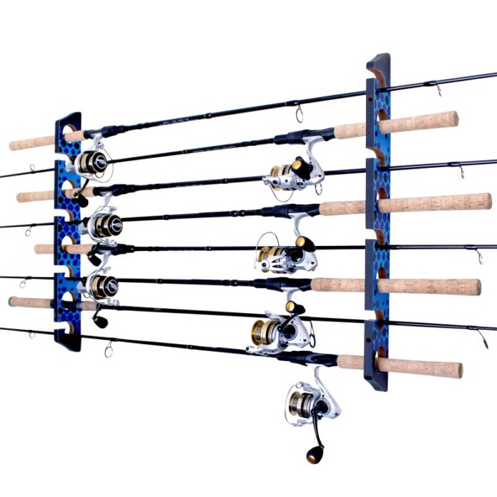 Rush Creek Creations 8Rod Wall or Ceiling Fishing Rod Storage Rack