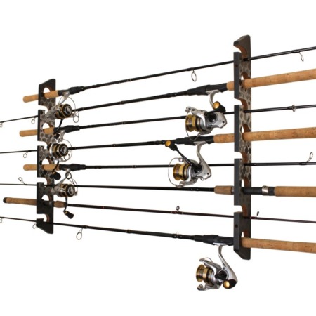 Rush Creek Creations 38-4078 Gray/White Wood Wall & Ceiling Vertical 2-in-1 8-Rod Rack