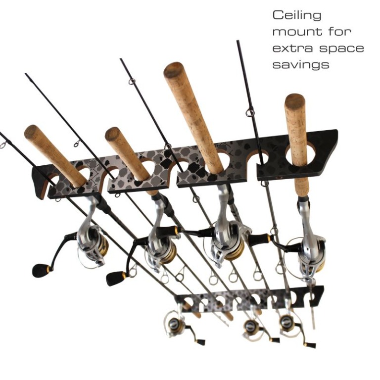 Rush Creek Creations 8-Rod Wall or Ceiling Fishing Rod Storage Rack ...