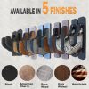 Single wall gun rack with durable construction, available in 5 finishes for decor.