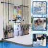 400015B Space-saving fishing rod and tackle wall unit with adjustable pegboard and simple installation.