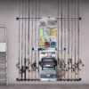 400015F Wall mounted fishing rod organizer with tackle box storage and secure EZ-Lock system.