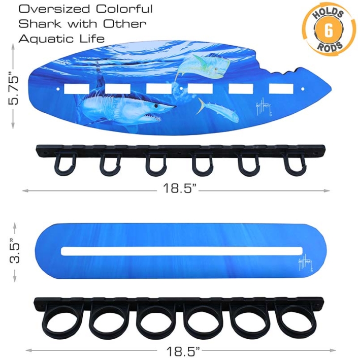 Rush Creek Creations Guy Harvey 6Rod Wall or Ceiling Fishing Rod