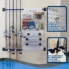 400014B Garage fishing rod storage system with 5 rod holder and fit for more rods by removing caps.