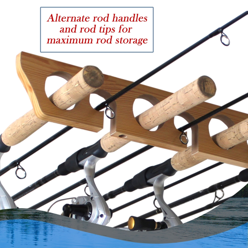 Vertical Fishing Rod Holder Wall Mount for Garage boat mounted