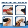 Close-up of mounting instructions on Rush Creek 11-rod wooden fishing rack