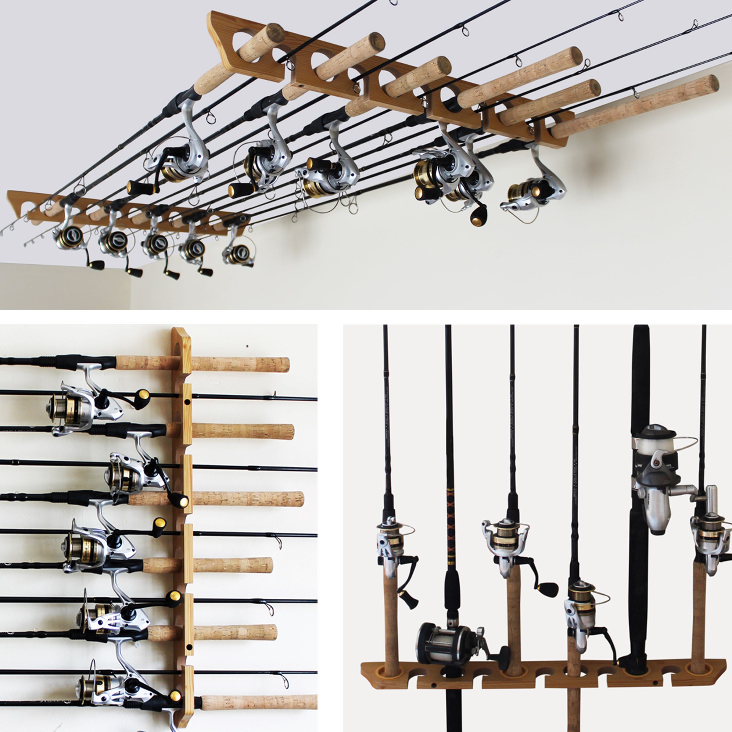 11 INSHORE Fishing Rod Rack Fishing Pole Reel Holder / Organizer Mounts to  Wall or Ceiling Garage Rack Perfect Father's Day Gift -  Canada