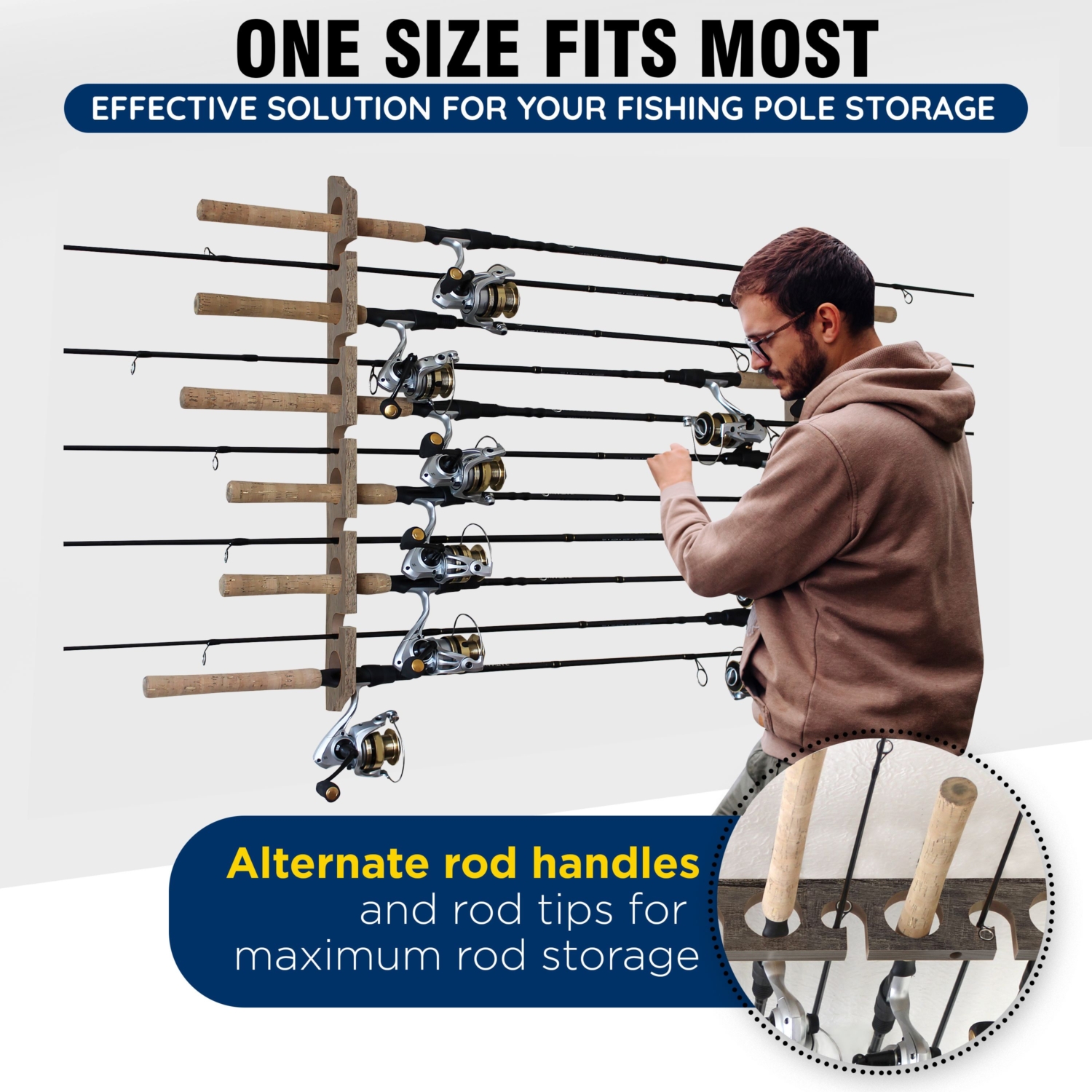 Rush Creek Creations Fishing Rod Holder Clips Wall Mounted Fishing